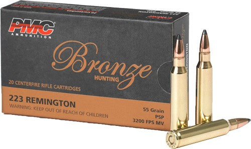 PMC .223 Remington 223SP Bronze Pointed Soft Point PSP 55 Grain
