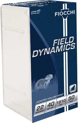 Fiocchi .22 WMR 22FWMB Field Dynamics Performance Jacketed Hollow Point JHP 40 Grain