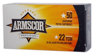 Armscor .22 TCM FAC22TCM1N Competition Jacketed Hollow Point JHP 40 Grain
