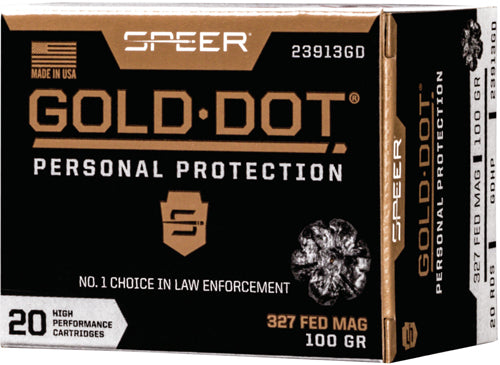 Speer .327 Federal Mag 23913GD Gold Dot Personal Protection Hollow Point HP 100 Grain