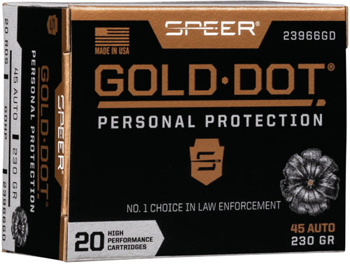 Speer .45 ACP/Auto 23966GD Gold Dot Personal Protection Hollow Point HP 230 Grain