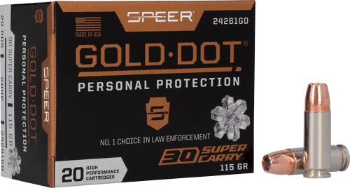 Speer .30 Super Carry 24261GD Gold Dot Personal Protection Hollow Point HP 115 Grain