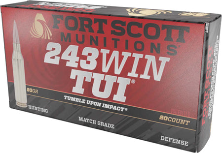 Fort Scott Munitions .243 Winchester 243080SCV Tumble Upon Impact (TUI) Solid Copper Spun CS 80 Grain