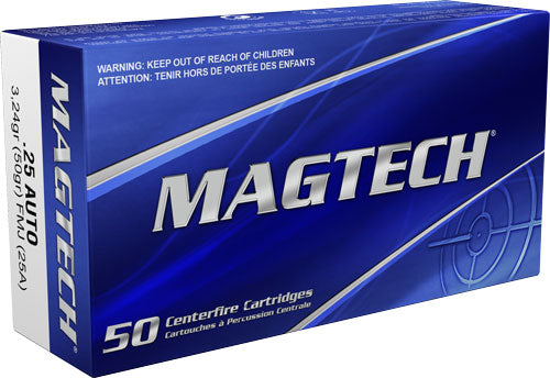 Magtech .25 ACP 25A Sport Shooting Range/Training Full Metal Jacket FMJ 50 Grain