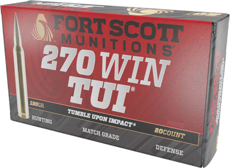 Fort Scott Munitions .270 Winchester Rifle Ammo  Solid Copper Spun Solid 130 grain 