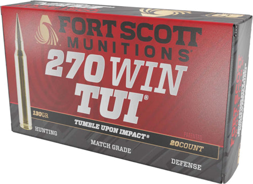 Fort Scott Munitions .270 Winchester Rifle Ammo  Solid Copper Spun Solid 130 grain 