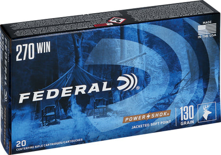 Federal .270 Winchester 270A PowerShok Jacketed Soft Point JSP 130 Grain