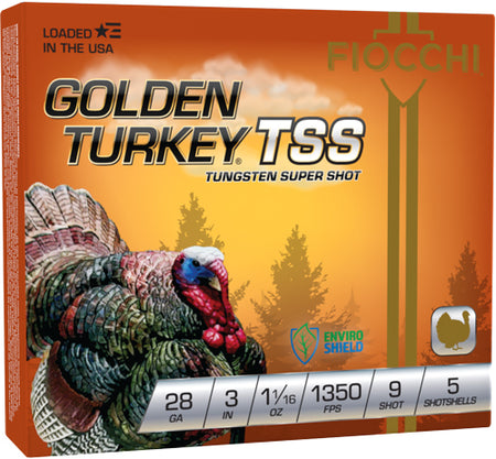 Fiocchi 28 Gauge 283tss9 Golden Turkey TSS 3" 1-1/16oz 9 Shot