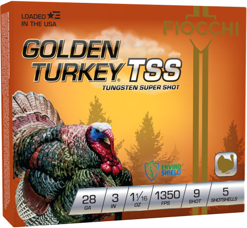 Fiocchi 28 Gauge 283tss9 Golden Turkey TSS 3" 1-1/16oz 9 Shot