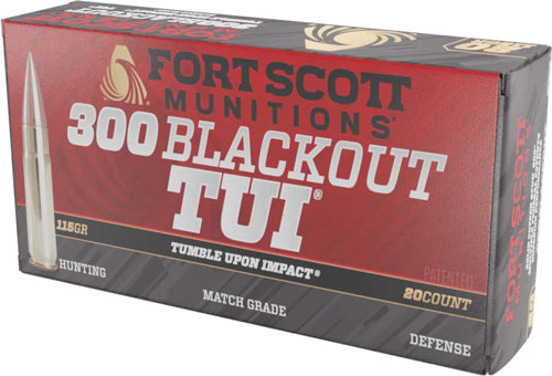 Fort Scott Munitions .300 AAC Blackout 300115SCV Tumble Upon Impact (TUI) Solid Copper Spun CS 115 Grain