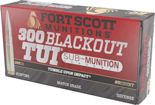 Fort Scott Munitions .300 AAC Blackout 300190SCV1SS Tumble Upon Impact (TUI) Solid Copper Spun CS 190 Grain