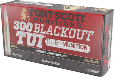 Fort Scott Munitions .300 AAC Blackout 300190SCV1SS Tumble Upon Impact (TUI) Solid Copper Spun CS 190 Grain