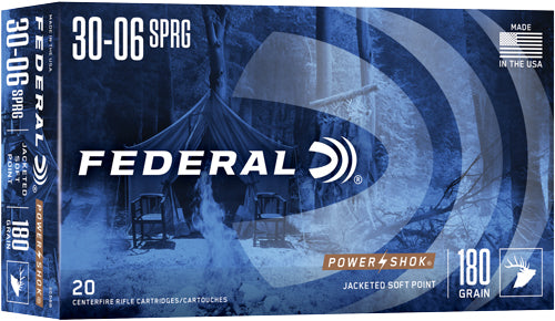 Federal .30-06 Springfield 3006B PowerShok Jacketed Soft Point JSP 180 Grain