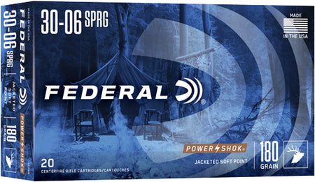 Federal .30-06 Springfield 3006B PowerShok Jacketed Soft Point JSP 180 Grain