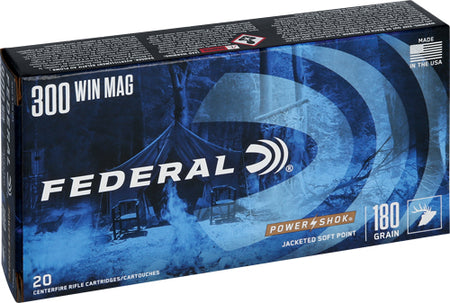 Federal .300 Winchester Mag 300WBS PowerShok Jacketed Soft Point JSP 180 Grain