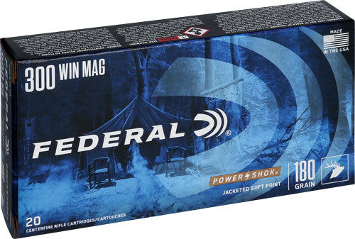 Federal .300 Winchester Mag 300WBS PowerShok Jacketed Soft Point JSP 180 Grain