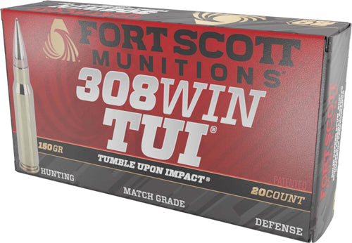 Fort Scott Munitions .308 Win / 7.62x51mm 308150SCV2 Tumble Upon Impact (TUI) Solid Copper Spun CS 150 Grain