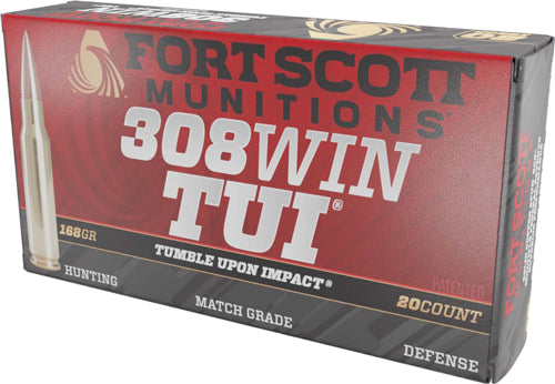 Fort Scott Munitions .308 Win / 7.62x51mm 308168SCV Tumble Upon Impact (TUI) Brush Hog Solid Copper Spun CS 168 Grain