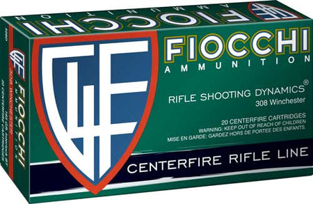 Fiocchi .308 Win / 7.62x51mm 308D Field Dynamics InterLock Pointed Soft Point PSP 165 Grain