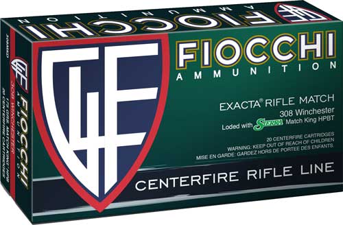 Fiocchi .308 Win / 7.62x51mm 308MKD Hyperformance Sierra MatchKing Boat Tail Hollow Point BTHP 175 Grain