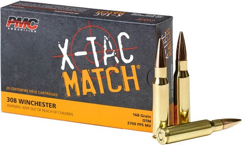 PMC .308 Win / 7.62x51mm 308XM X-Tac Match Competition Open Tip Match OTM 168 Grain