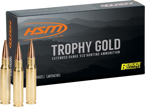 HSM .338 Lapua Magnum BER338LAPUA300OTM76 Trophy Gold Match Hybrid Open Tip Match 250 Grain