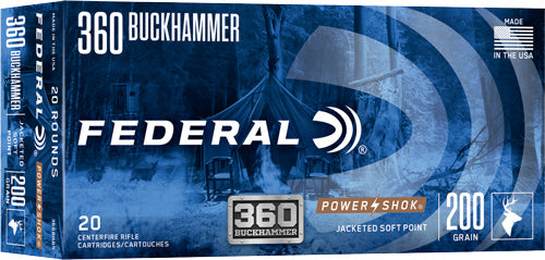 Federal .360 Buckhammer 360BHBS PowerShok Buckhammer Jacketed Soft Point JSP 200 Grain