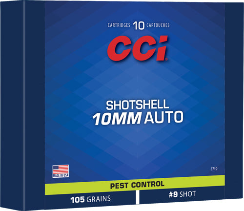 CCI 10mm Auto Handgun Ammo Pest Control #9 shot Shotshell Shot Shell 105 grain 