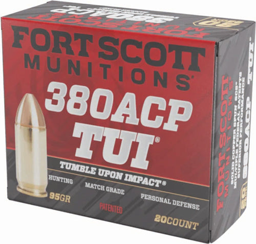 Fort Scott Munitions .380 ACP/Auto 380095SCV Tumble Upon Impact (TUI) Solid Copper Spun CS 95 Grain