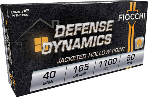 Fiocchi .40 S&W 40SWC Defense Dynamics Jacketed Hollow Point JHP 165 Grain