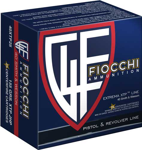 Fiocchi .40 S&W 40XTP25 Hyperformance Hornady XTP Hollow Point HP 155 Grain