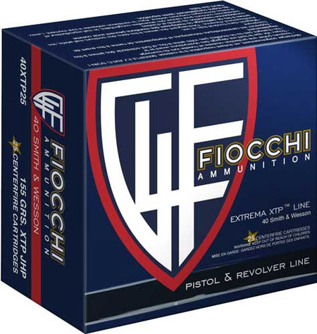 Fiocchi .40 S&W 40XTP25 Hyperformance Hornady XTP Hollow Point HP 155 Grain