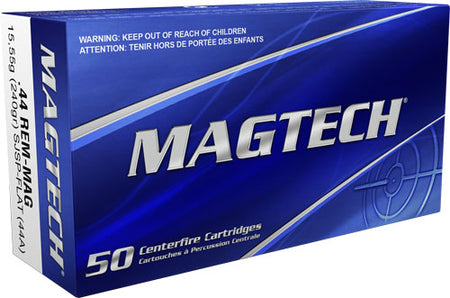 Magtech .44 Magnum 44A Sport Shooting Range/Training Semi-Jacketed Soft Point Flat 240 Grain