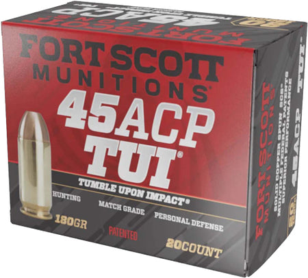 Fort Scott Munitions .45 ACP/Auto 450180SCV Tumble Upon Impact (TUI) Solid Copper Spun CS 180 Grain