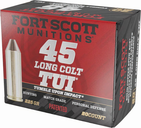 Fort Scott Munitions .45 Long Colt 45LC225SCV Tumble Upon Impact (TUI) Solid Copper Spun CS 225 Grain