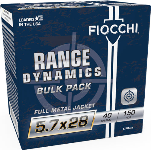 Fiocchi 5.7x28mm FN 57FMJ40 Range Dynamics Full Metal Jacket FMJ 40 Grain