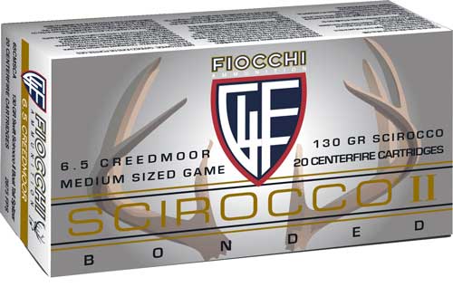 Fiocchi 6.5mm Creedmoor 65CMSCA Hyperformance Swift Scirocco II Boat Tail Spitzer 130 Grain