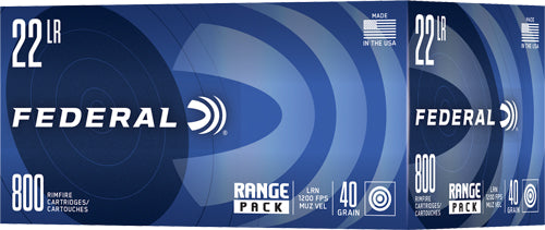 Federal .22 Long Rifle Rimefire Ammo Champion Training Range Pack Lead Round Nose Solid 40 grain 