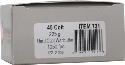 Underwood Ammo .45 Long Colt 731 Wadcutter Black Cherry Coated Hard Cast 225 Grain