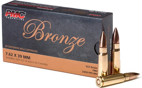PMC 7.62x39mm 7.62A Bronze Full Metal Jacket FMJ 123 Grain