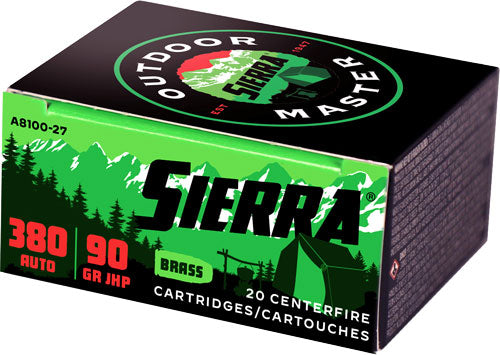 Sierra .380 ACP/Auto A810027 Outdoor Master Jacketed Hollow Point Sport Master 90 Grain