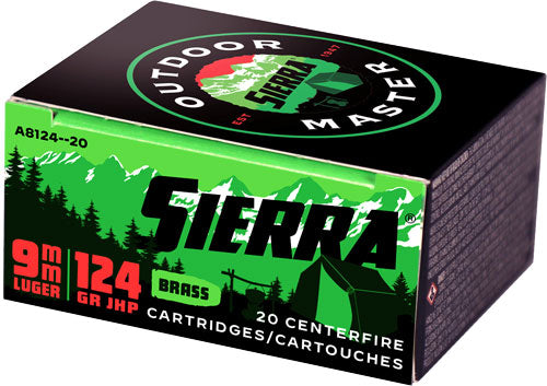 Sierra 9mm Luger/Parabellum A812420 Outdoor Master Jacketed Hollow Point JHP 124 Grain