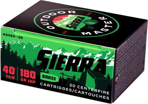 Sierra .40 S&W A846028 Outdoor Master Jacketed Hollow Point JHP 180 Grain