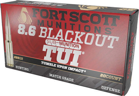 Fort Scott Munitions 8.6mm Blackout 86BLK285SCV2SS Tumble Upon Impact (TUI) Solid Copper Spun CS 285 Grain