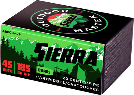 Sierra .45 ACP/Auto A880029 Outdoor Master Jacketed Hollow Point JHP 185 Grain