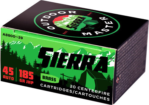 Sierra .45 ACP/Auto A880029 Outdoor Master Jacketed Hollow Point JHP 185 Grain