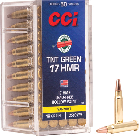 CCI .17 HMR 951 LEAD FREE Speer TNT Green Hollow Point 16 Grain