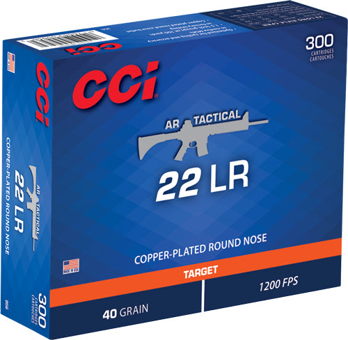 CCI .22 Long Rifle 956 AR Tactical Copper-Plated Round Nose 40 Grain