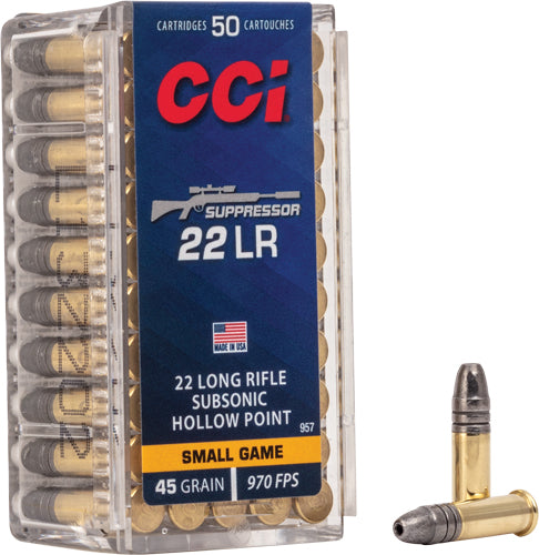 CCI .22 Long Rifle 957 Suppressor Subsonic HP  45 Grain