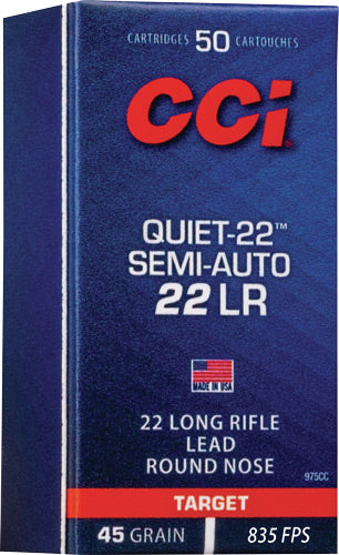 CCI .22 Long Rifle 975CC Quiet-22 Lead Round Nose LRN 45 Grain